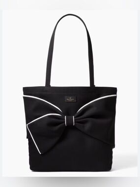 Kate Spade ♠️ Black ‘ White On Purpose Canvas Shoulder Tote